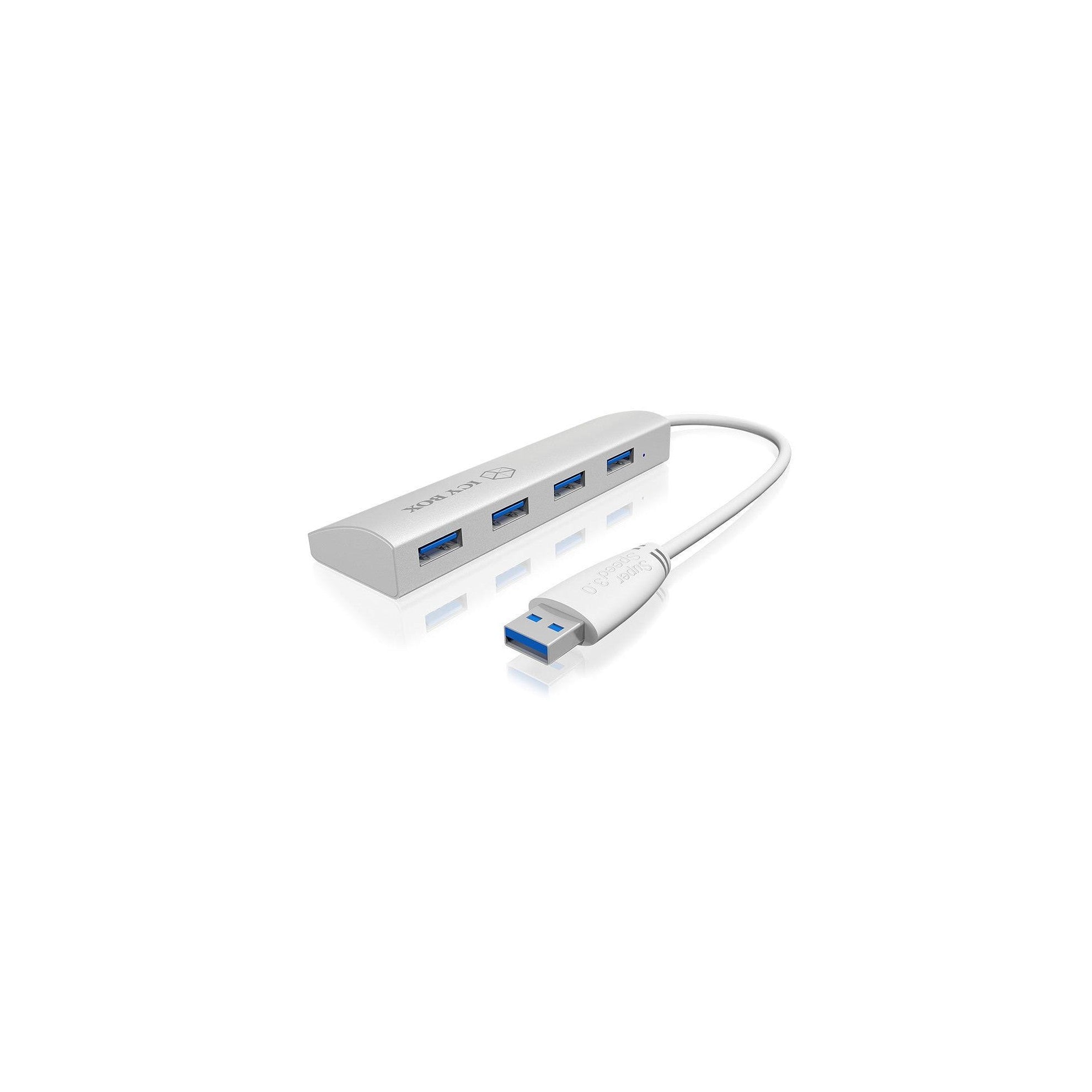 ICY BOX IB-AC6401, silber, 4x USB3.0 Hub,