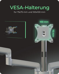 ICY BOX IB-MS505-TI, Monitorständer mit Tischhalterung für drei Monitore bis zu 32’’ (81 cm) und USB/Audio Unterstützung