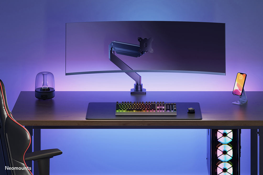 Neomounts NM-D775BLACKPLUS Monitorarm 10-49" - Gasfeder - Topfix - 180°-Stopp