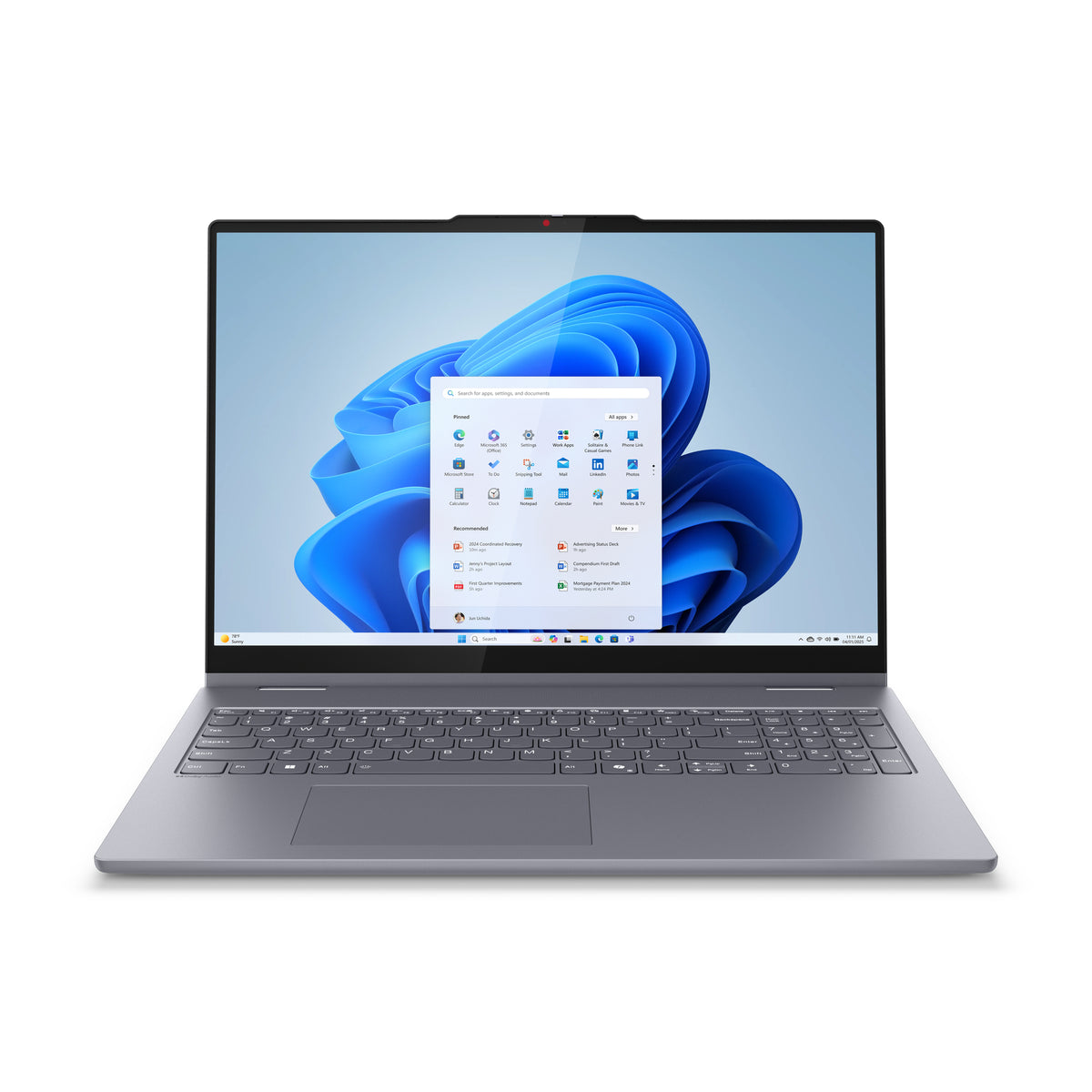 Lenovo IdeaPad 5 2-in-1 16IAL10 Intel Core Ultra 5 225U Hybrid (2-in-1) 40,6 cm (16") Touchscreen WUXGA 16 GB LPDDR5x-SDRAM 1 TB SSD Wi-Fi 7 (802.11be) Windows 11 Home Grau Deutsch