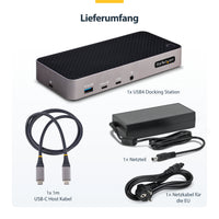 StarTech.com USB-C Drei Monitor Dockingstation - HDMI/DP Dreifach 4K USB C Dock - 5x USB Hub - GbE - 100W PD - Universelle Multi-Monitor Dockingstation - Thunderbolt 3/4 Kompatibel