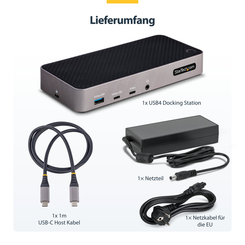 StarTech.com USB-C Drei Monitor Dockingstation - HDMI/DP Dreifach 4K USB C Dock - 5x USB Hub - GbE - 100W PD - Universelle Multi-Monitor Dockingstation - Thunderbolt 3/4 Kompatibel