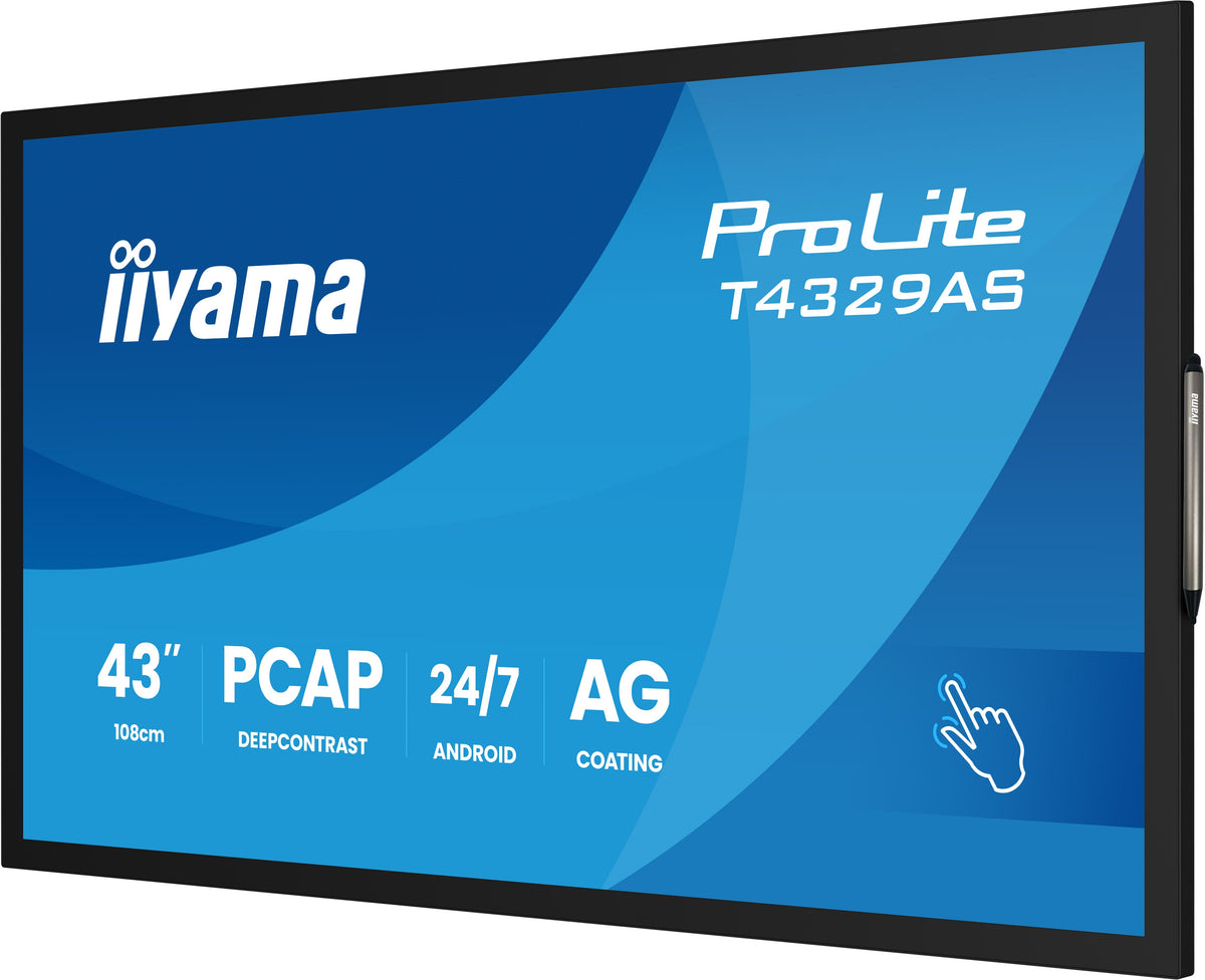 iiyama T4329AS-B1AG Computerbildschirm 108 cm (42.5") 3840 x 2160 Pixel 4K Ultra HD LED Touchscreen Schwarz