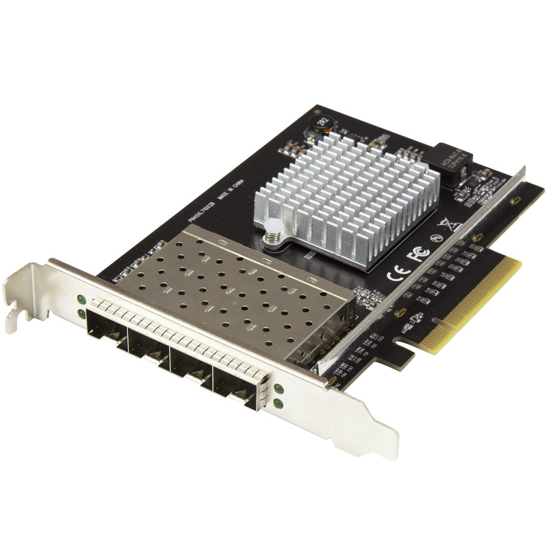 StarTech.com Quad Port 10G SFP+ Netzwerkkarte - Intel XL710 Open SFP+ Converged Adapter - PCIe 10 Gigabit Ethernet Server NIC - 10GbE LWL LAN Karte - Dell PowerEdge HPE ProLiant