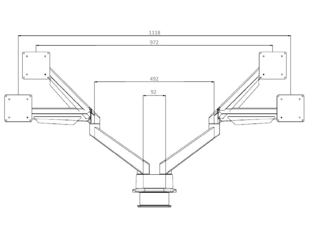 Multibrackets 4207 Flachbildschirm-Tischhalterung 81,3 cm (32") Tisch/Bank Schwarz