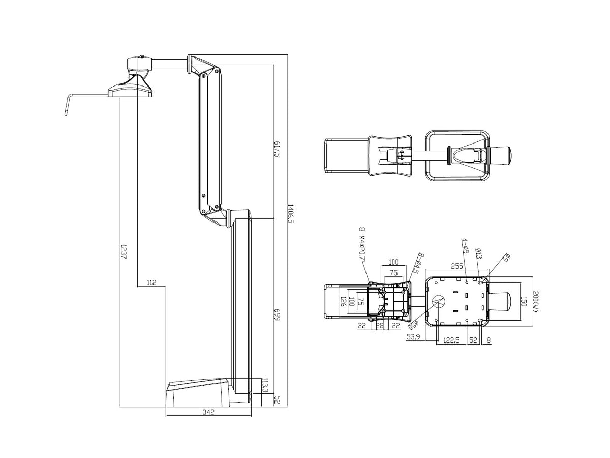Multibrackets 4276 Flachbildschirm-Tischhalterung 68,6 cm (27") Wand Weiß