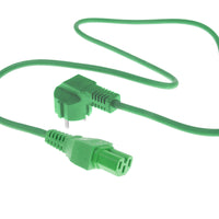 Cavo di alimentazione ACT spina europea CEE 7/7 (angolata) - C15 verde 1,5 m
