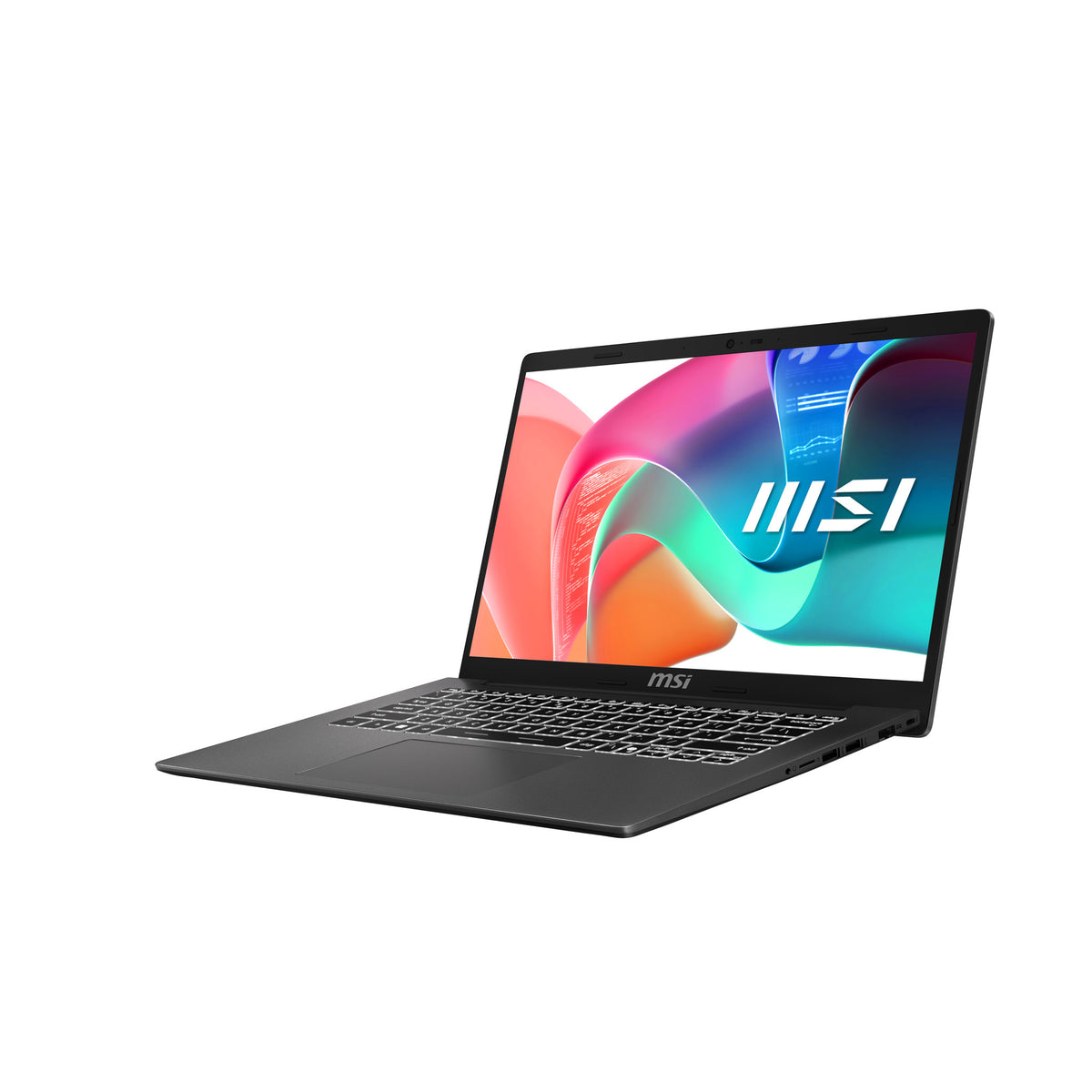MSI Modern 14 F1MG-876FRNN Intel Core 5 120U Laptop 35,6 cm (14") Full HD 16 GB DDR4-SDRAM 512 GB SSD Wi-Fi 6E (802.11ax) Windows 11 Pro Platin, Grau AZERTY Französisch