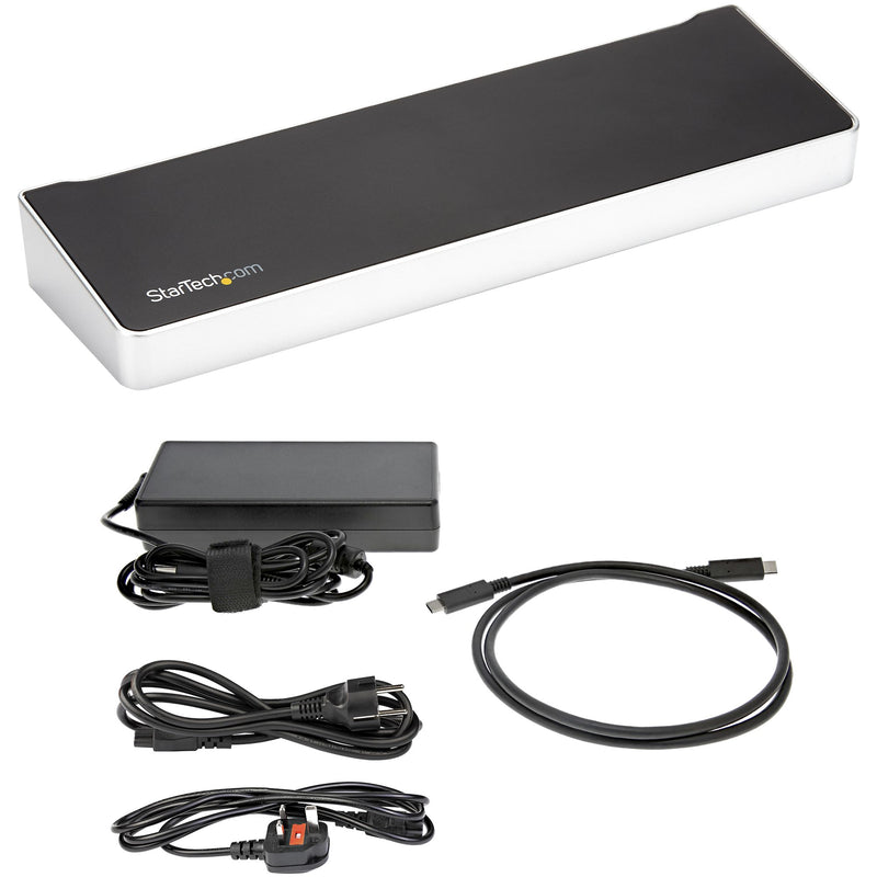 StarTech.com 4K USB-C Dock, Dreifach UHD 4K Monitor Dockingstation, Mac & Windows, USB-C zu HDMI & DisplayPort, 60W Power Delivery, 5x USB 5Gbps Hub