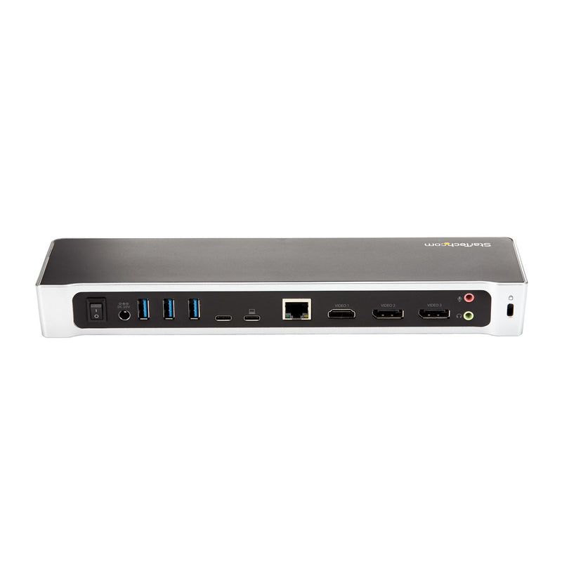StarTech.com 4K USB-C Dock, Dreifach UHD 4K Monitor Dockingstation, Mac & Windows, USB-C zu HDMI & DisplayPort, 60W Power Delivery, 5x USB 5Gbps Hub