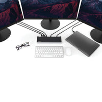 StarTech.com 4K USB-C Dock, Dreifach UHD 4K Monitor Dockingstation, Mac & Windows, USB-C zu HDMI & DisplayPort, 60W Power Delivery, 5x USB 5Gbps Hub