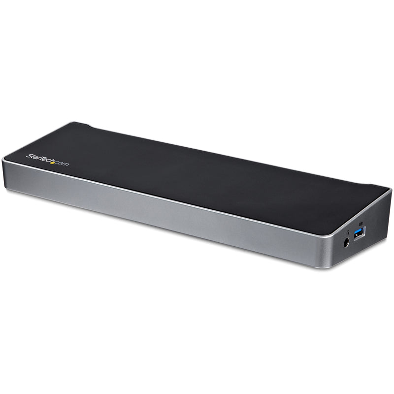 StarTech.com Drei Monitor USB 3.0 Docking Station mit 2x 4K DisplayPort & HDMI, 5x USB-A Hub (1x Fast-Charge), 3,5 mm Audio, GbE - USB Typ A Universelles Laptop Dock, MacOS / Windows