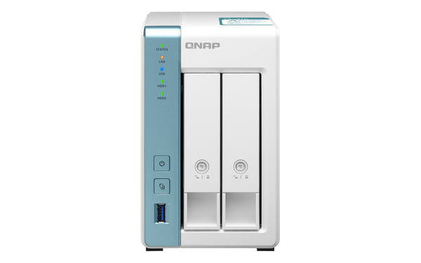 QNAP TS-231K NAS & Speicherserver Tower Annapurna Labs Alpine AL-214 1 GB DDR3 0 TB QNAP QTS Türkis, Weiß