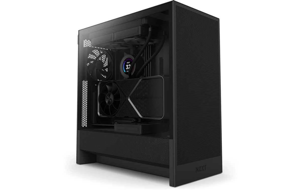 NZXT H5 Flow (2024) ATX Mid Tower Black with Tempered Glass Side Panel and USB 3.2 Gen 2x2 Type-C, USB 3.2 Gen 1 Type-A