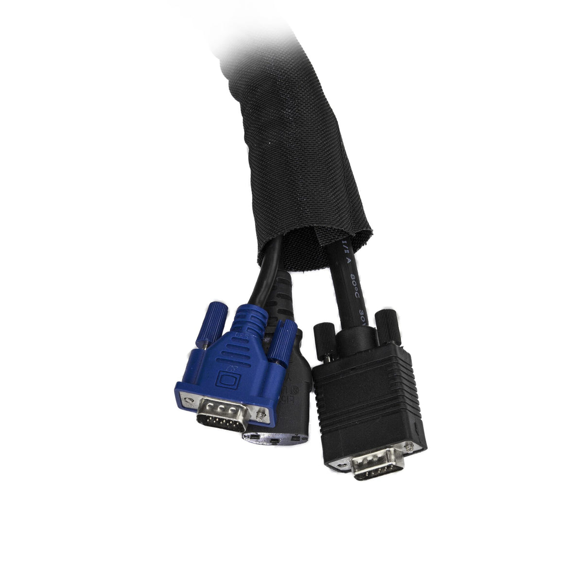 StarTech.com 2m Kabelschlauch - Flexibel gewickelter Kabel-Bündelschlauch - Ø 2,5 bis 4 cm - Selbstschließender Polyester-Mantel - Schwarz zuschneidbare Kabelführung