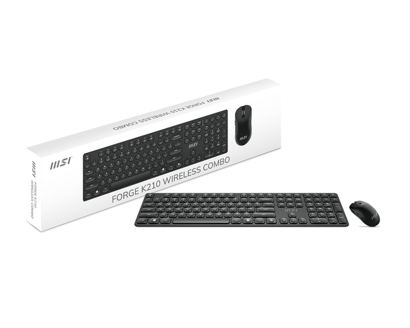 MSI FORGE K210 WIRELESS COMBO Tastatur Maus enthalten Heimbüro USB Schwarz