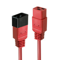 Lindy 30124 Stromkabel Rot 2 m C19-Koppler C20-Koppler