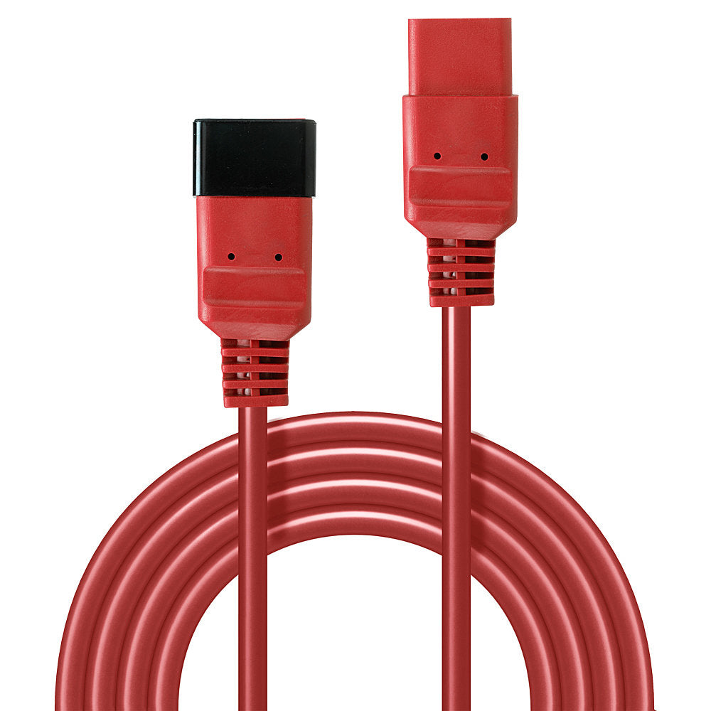 Lindy 30123 Stromkabel Rot 1 m C19-Koppler C20-Koppler