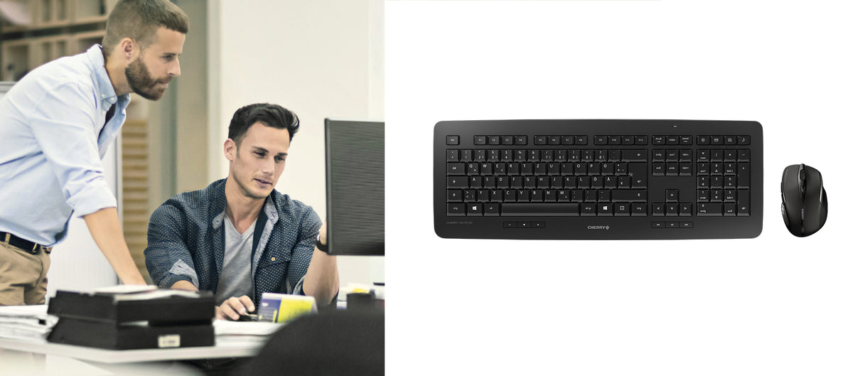 CHERRY DW 5100 Tastatur Maus enthalten Universal RF Wireless US Englisch Schwarz
