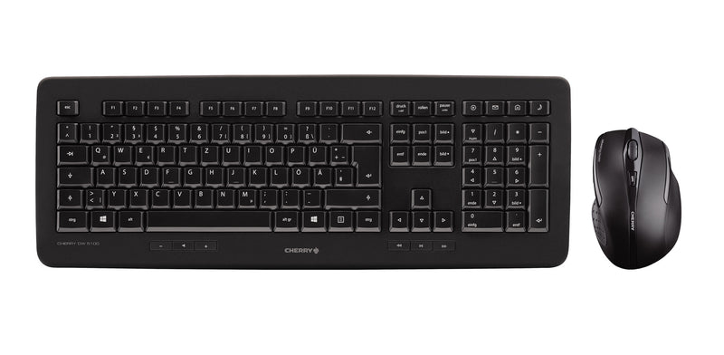 CHERRY DW 5100 Kabelloses Tesktopset, Schwarz, USB (QWERTZ - DE)