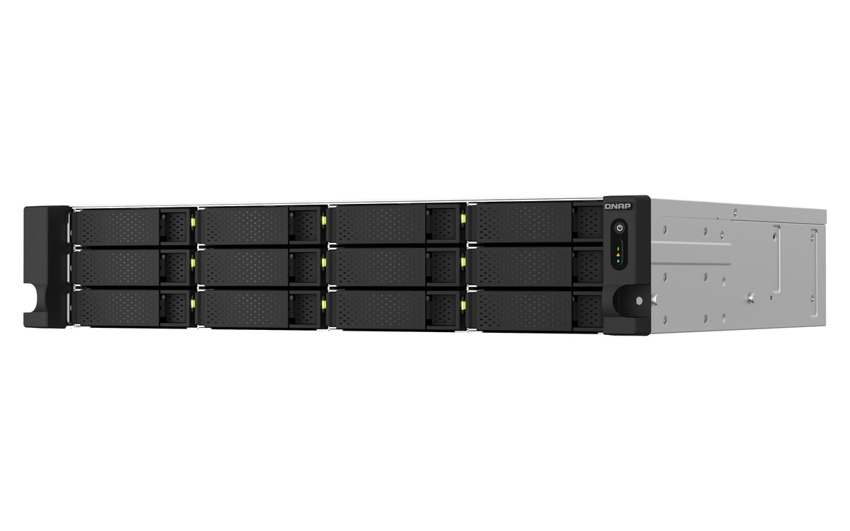 QNAP TS-1264U-RP NAS Rack (2U) Intel® Celeron® 8 GB DDR4 0 TB QNAP QTS Aluminium, Schwarz