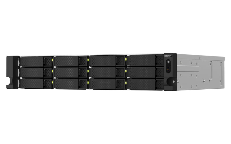 QNAP TS-1264U-RP NAS Rack (2U) Intel® Celeron® 8 GB DDR4 0 TB QNAP QTS Aluminium, Schwarz