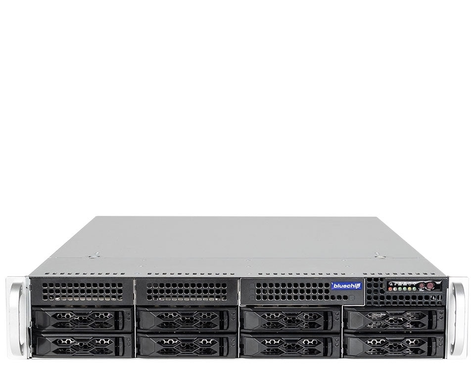 bluechip SERVERline R42316s 2 HE Rack, Intel® Xeon® Silver 4410Y Prozessor / 2.00 GHz, TPM-Modul, 32 GB DDR5, 2 x 960 GB SSD, 2 x 10 Gigabit Ethernet