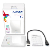 ADATA AHV620S-1TU3-CWH Externe Festplatte 1 TB 2.5" Micro-USB B 3.2 Gen 1 (3.1 Gen 1) Weiß