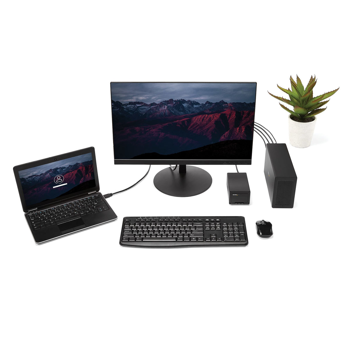 StarTech.com Thunderbolt 3 PCIe Erweiterungsgehäuse, Externes Gehäuse mit einem PCI Express Slot, PCIe Box für Laptops/Desktops/All-In-Ones, 5K/4K Ausgang über TB3/DP Ports, TAA konform