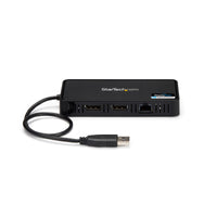 StarTech.com USB 3.0 Mini Dock - USB-A Dockingstation mit zwei Monitoren und DisplayPort 4K 60Hz Video- und Gigabit-Ethernet - 30 cm langes Kabel - Tragbarer USB 3.1 Gen 1 Typ A-Laptopadapter