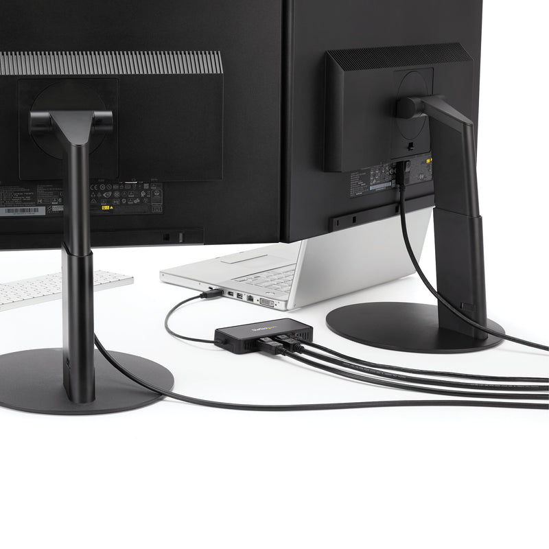 StarTech.com USB 3.0 Mini Dock - USB-A Dockingstation mit zwei Monitoren und DisplayPort 4K 60Hz Video- und Gigabit-Ethernet - 30 cm langes Kabel - Tragbarer USB 3.1 Gen 1 Typ A-Laptopadapter