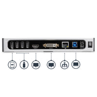 StarTech.com Dual Monitor USB 3.0 Docking Station - Notebook Dockingstation mit HDMI- und DVI/VGA Video - 6 Port USB 3.1 Gen 1 5Gbit/s Multimedia-Hub, GbE, Audio - USB-A - Windows und Mac