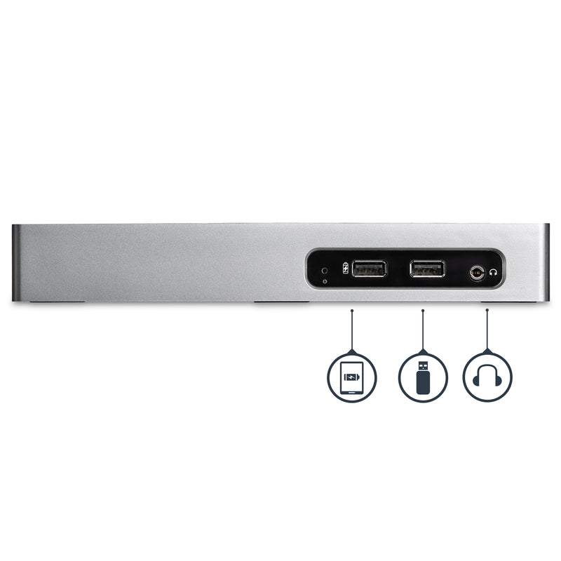 StarTech.com Dual Monitor USB 3.0 Docking Station - Notebook Dockingstation mit HDMI- und DVI/VGA Video - 6 Port USB 3.1 Gen 1 5Gbit/s Multimedia-Hub, GbE, Audio - USB-A - Windows und Mac
