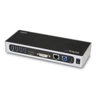 StarTech.com Dual Monitor USB 3.0 Docking Station - Notebook Dockingstation mit HDMI- und DVI/VGA Video - 6 Port USB 3.1 Gen 1 5Gbit/s Multimedia-Hub, GbE, Audio - USB-A - Windows und Mac