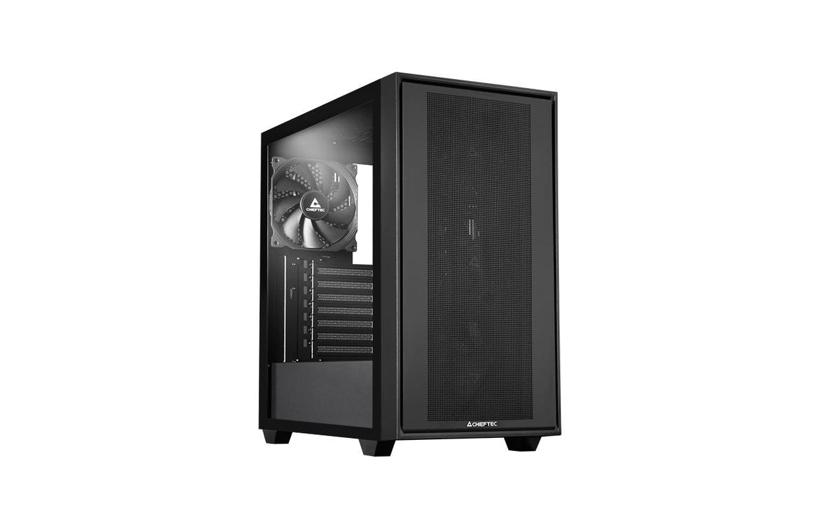 Chieftec Night Hunter Boîtier ATX moyen tour avec panneau latéral en verre trempé et USB 3.2 Gen 2 Type-C USB 3.2 Gen 1 Type-A