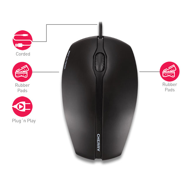 CHERRY GENTIX CORDED ILLUMINATED Maus, Schwarz, USB