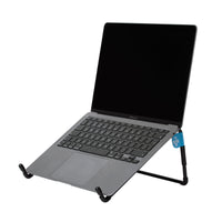 R-Go Tools Laptopständer R-Go Steel Travel, ergonomisch faltbarer und einstellbarer Laptopständer, Stahl, Schwarz