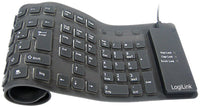 LogiLink Keyboard flexible waterproof Tastatur USB + PS/2 QWERTY Schwarz