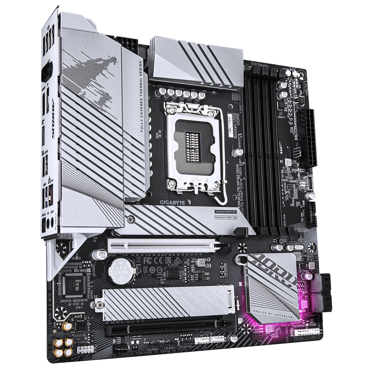 GIGABYTE B760M AORUS ELITE WIFI6E GEN5 Mainboard – Unterstützt Intel Core Prozessoren der 14. Generation, 12+1+1 Phasen Digital-VRM, bis zu 5600 MHz DDR5, 2 x PCIe 4.0 M.2, Wi-Fi 6E, 2.5 GbE LAN, USB 3.2 Gen 2x2