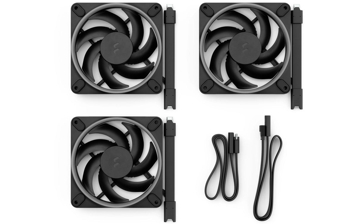 Fractal Design Momentum 120mm 62.44 CFM Addressable RGB PWM Black 3-Pack