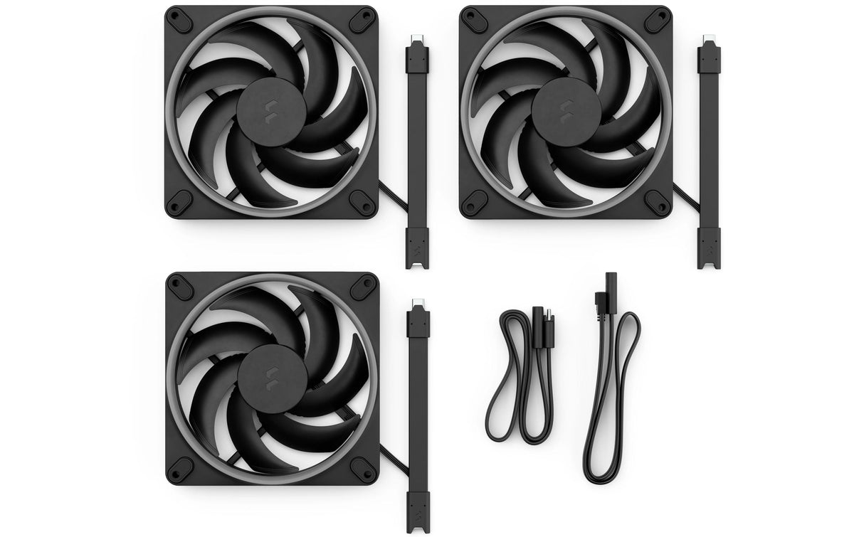 Fractal Design Momentum 140mm Black PWM Addressable RGB 74.39 CFM 3-Pack