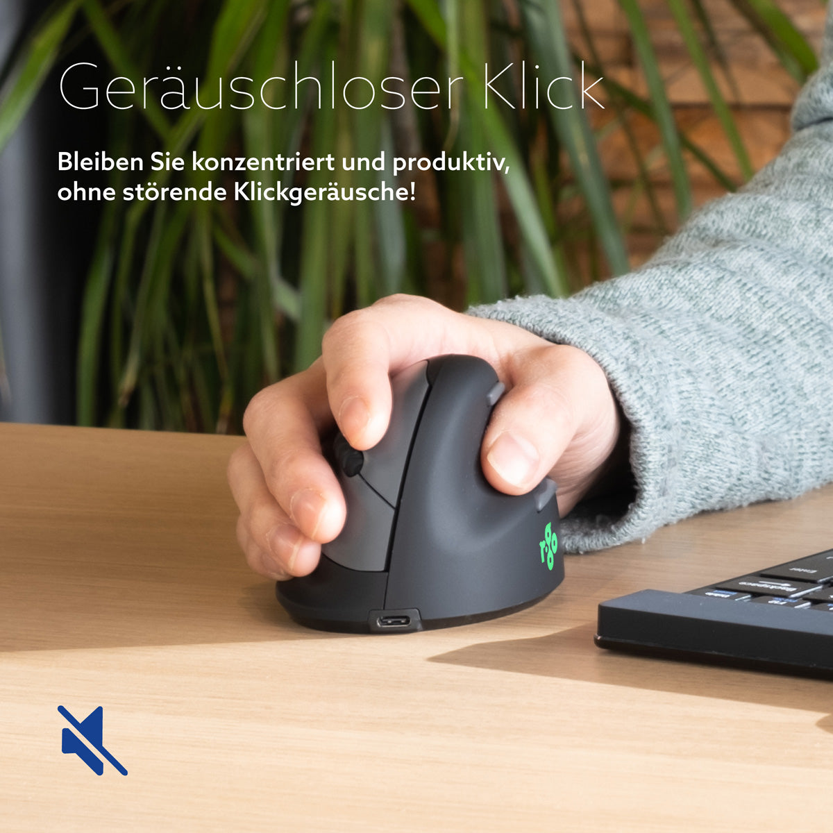 R-Go Tools Ergonomische Maus R-Go HE Break mit Pausensoftware, groß (Handlänge ≥ 185mm), für Rechtshänder, bluetooth, schwarz