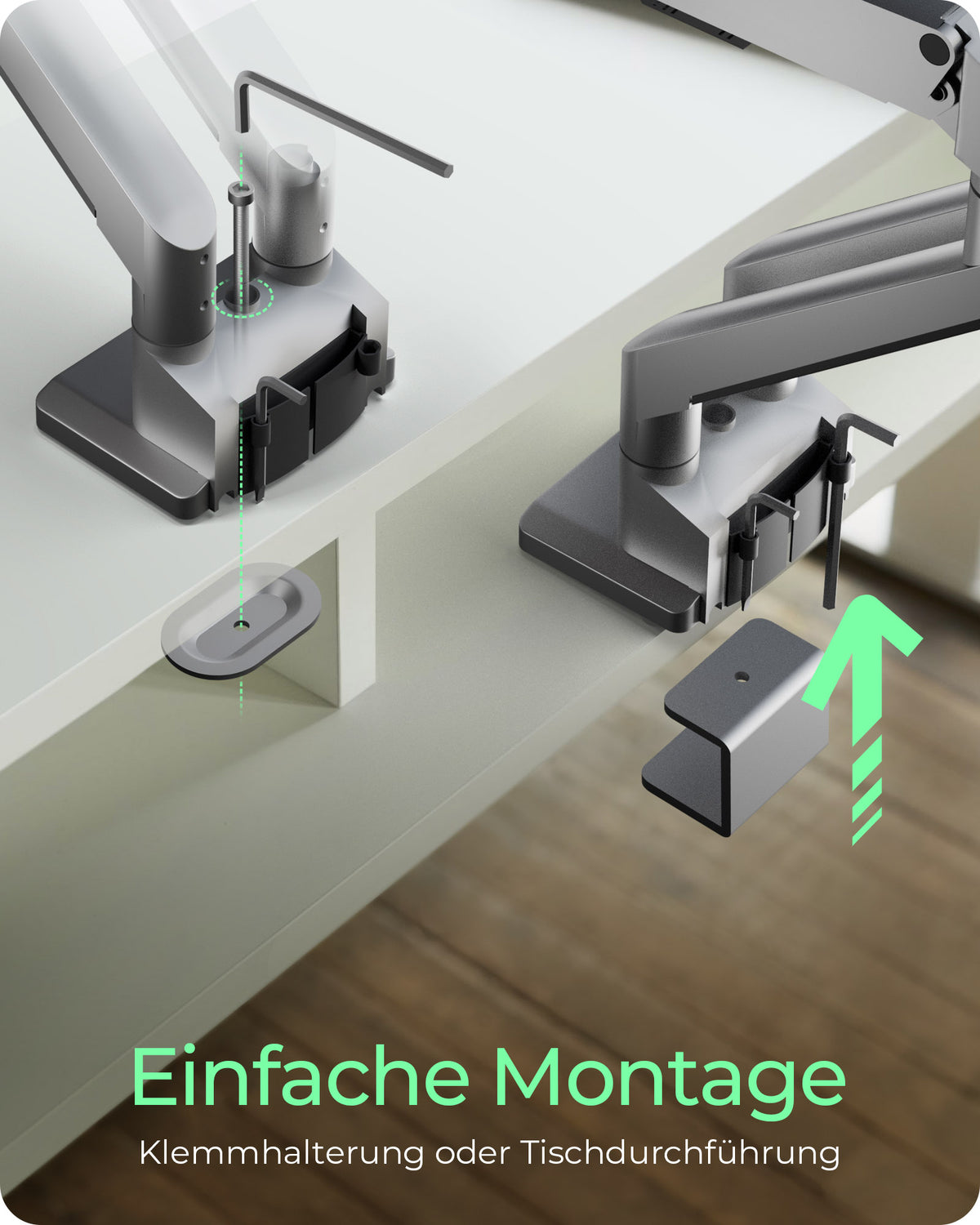 ICY BOX IB-MS524-T, Monitorständer mit Tischhalterung für zwei Monitore bis zu 32" (81 cm)