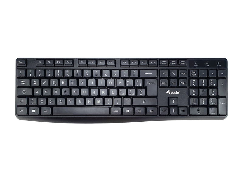 Equip 245213 Tastatur Büro USB QWERTY Italienisch Schwarz