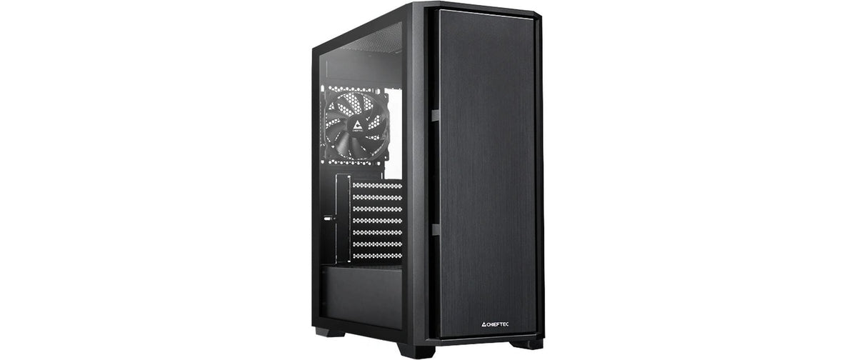 Chieftec mATX Gehäuse AS-02B-TG-OP, black 2 x2.5, 2x 3.5, Lüfter optional, Glasfen.