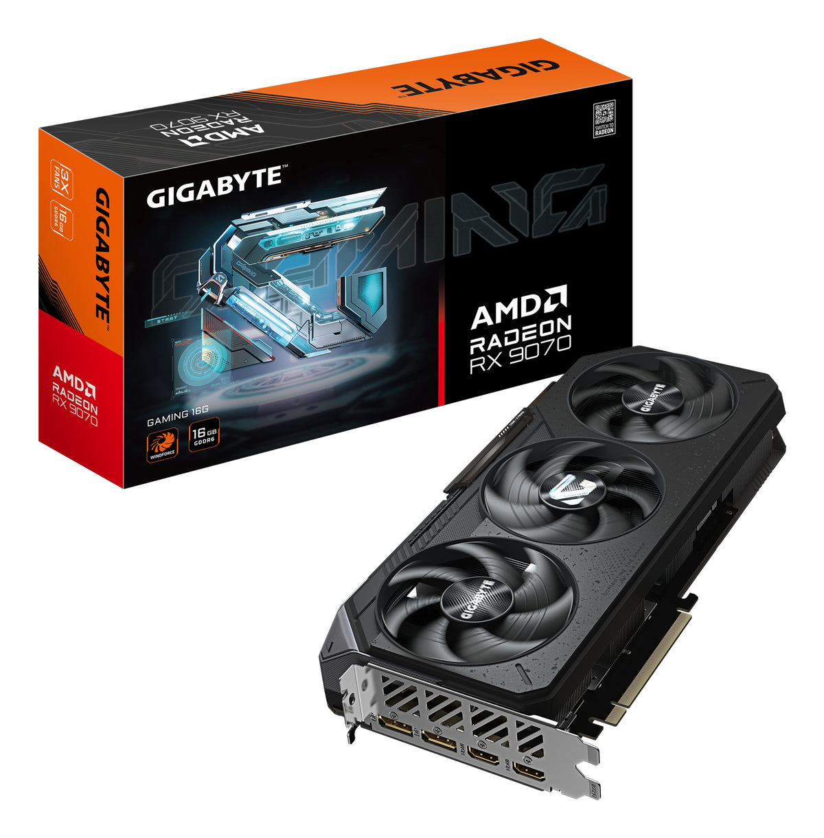 GIGABYTE Radeon RX 9070 GAMING 16GB Grafikkarte - 16GB GDDR6, 256bit, PCI-E 5.0, 2520 MHz Kerntakt, 2 x DisplayPort, 2 x HDMI, GV-R9070GAMING-16GD