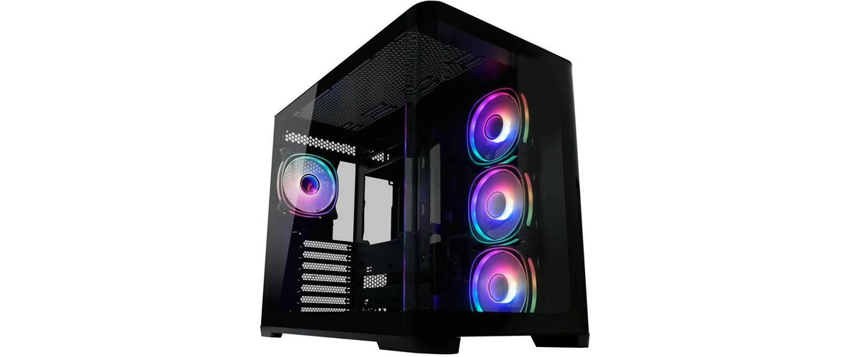 LC-Power Gaming 8001B Pro-Storm ATX Mid Tower blanc avec panneau latéral en verre trempé, USB 3.2 Gen 1 Type-C et USB 3.2 Gen 1 Type-A