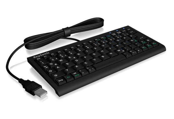 ICY BOX ACK-3400U Tastiera Universale USB QWERTZ Tedesca Nero
