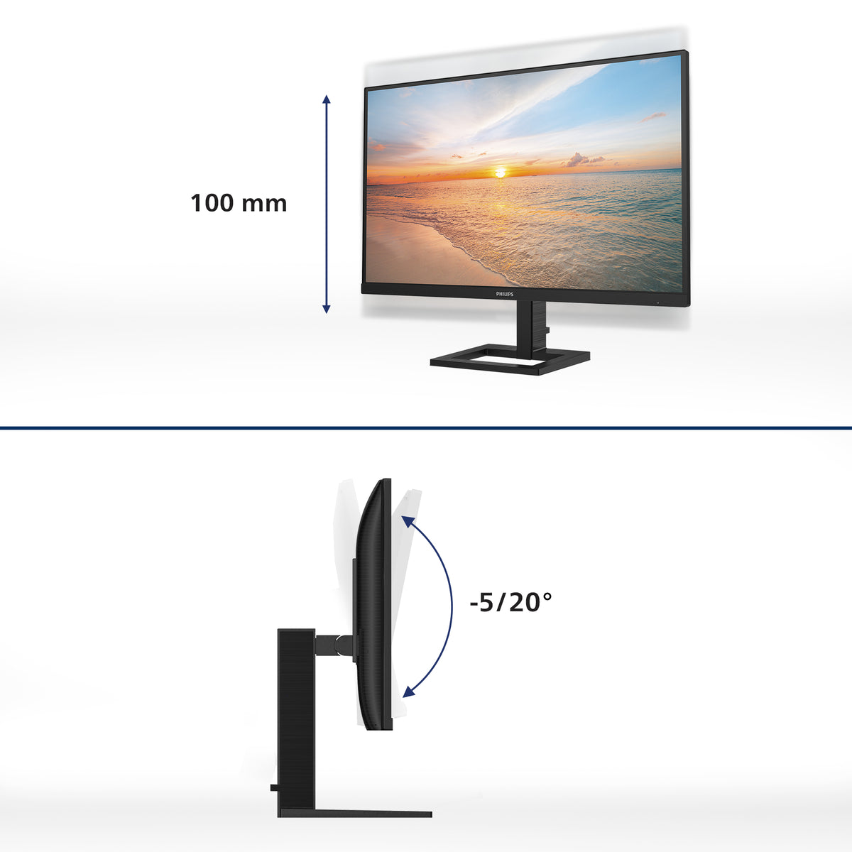 Philips 1000 series 24E1N1300AE/00 Computerbildschirm 60,5 cm (23.8") 1920 x 1080 Pixel Full HD LCD Schwarz