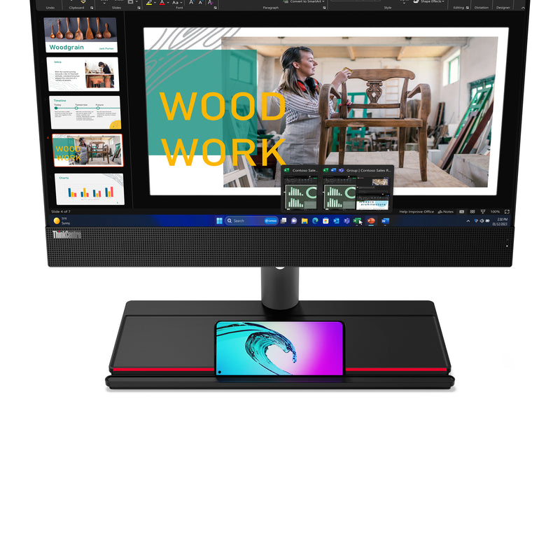 Lenovo ThinkCentre M90a Gen 5 Intel® Core™ i5 i5-14500 60,5 cm (23.8") 1920 x 1080 Pixel All-in-One-PC 32 GB DDR5-SDRAM 512 GB SSD Windows 11 Pro Wi-Fi 6E (802.11ax) Schwarz